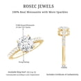 thumbnail image 6 of Rosec Jewels Certified Moissanite Round Engagement Ring for Women - 8 mm - 2 Carat - D-VS1 Grade - With Jewelry Box, 18K Yellow Gold, US 11.50, 6 of 7