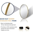 thumbnail image 4 of ANDY STAR Oval Gold Mirror, 20"x28" Brushed Gold Oval Mirror for Bathroom, Oval Wall Mirror for Btahroom Gold Vanity Mirror in Stainless Steel Frame Wall Mount Horizontal or Vertical, 4 of 8