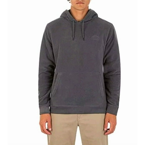 Hurley Men's Everett Windchill Fleece Pullover Hoodie, Gray, Small