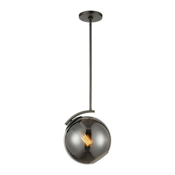 ELK Home 32471/1 Modern Pendant Light Fixture 10" Smoke Glass Black Nickel