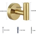 Futeen Gold Bathroom Hooks 4 Pack Stainless Steel Wall Mounted Towel ...