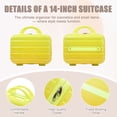 thumbnail image 6 of PAPROOS Luggage Sets 2 Piece Suitcase Set(14"/20") Suitcase, Hardside Lightweight Kids Suitcase with Combination Lock, Carry-on Suitcase and Cosmetic Bag for Travel, Back to School, Green & Yellow, 6 of 9