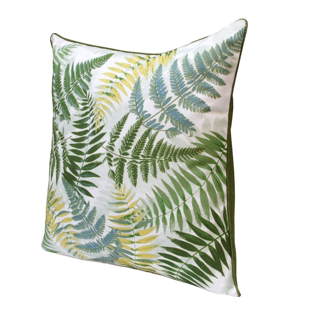 Lr Home Fern Hand-Woven Green/Yellow Botanical Polyester Indoor Throw Pillow, 20" x 20"