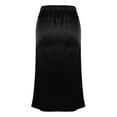 thumbnail image 5 of Elvqul Silk Skirts Women Clearance Solid Black Midi Satin Ladies Skirts, 5 of 6