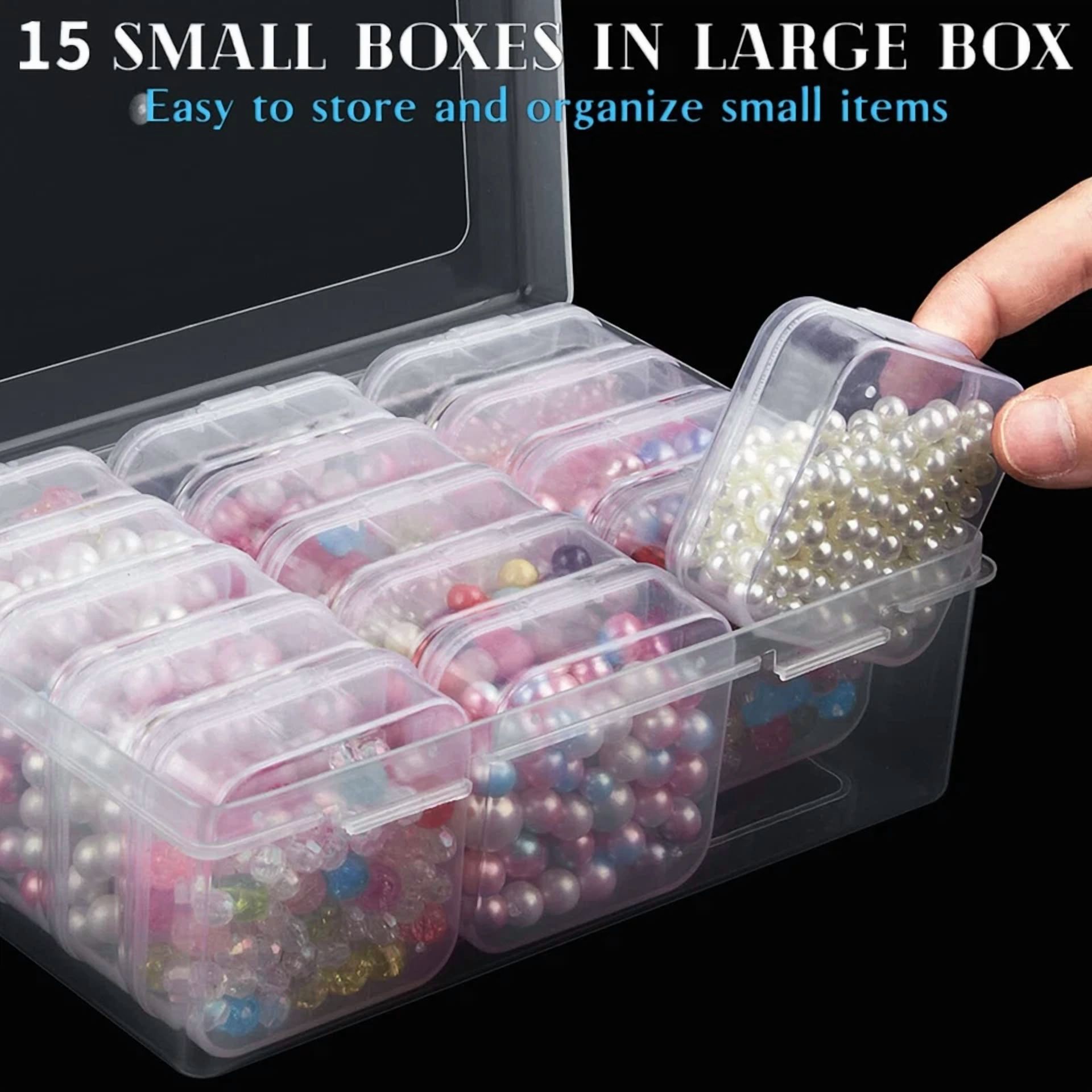 CRESTIN- 30 Pcs Clear Jewelry Box Plastic Bead Storage Craft Container Earrings Organizer