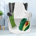 thumbnail image 4 of Avocado Soft Flannel Fleece Blanket, Vintage Style Healthy Fresh Avocado Juice for Diet and Slices of Fruit Illustration, Cozy Plush for Indoor and Outdoor Use, 70" x 90", Multicolor, by Ambesonne, 4 of 5