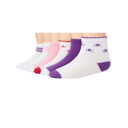 Hanes Non-Skid Ankle Socks, 12-Pack (Baby Girls & Toddler (Best Non Skid Socks For Toddlers)