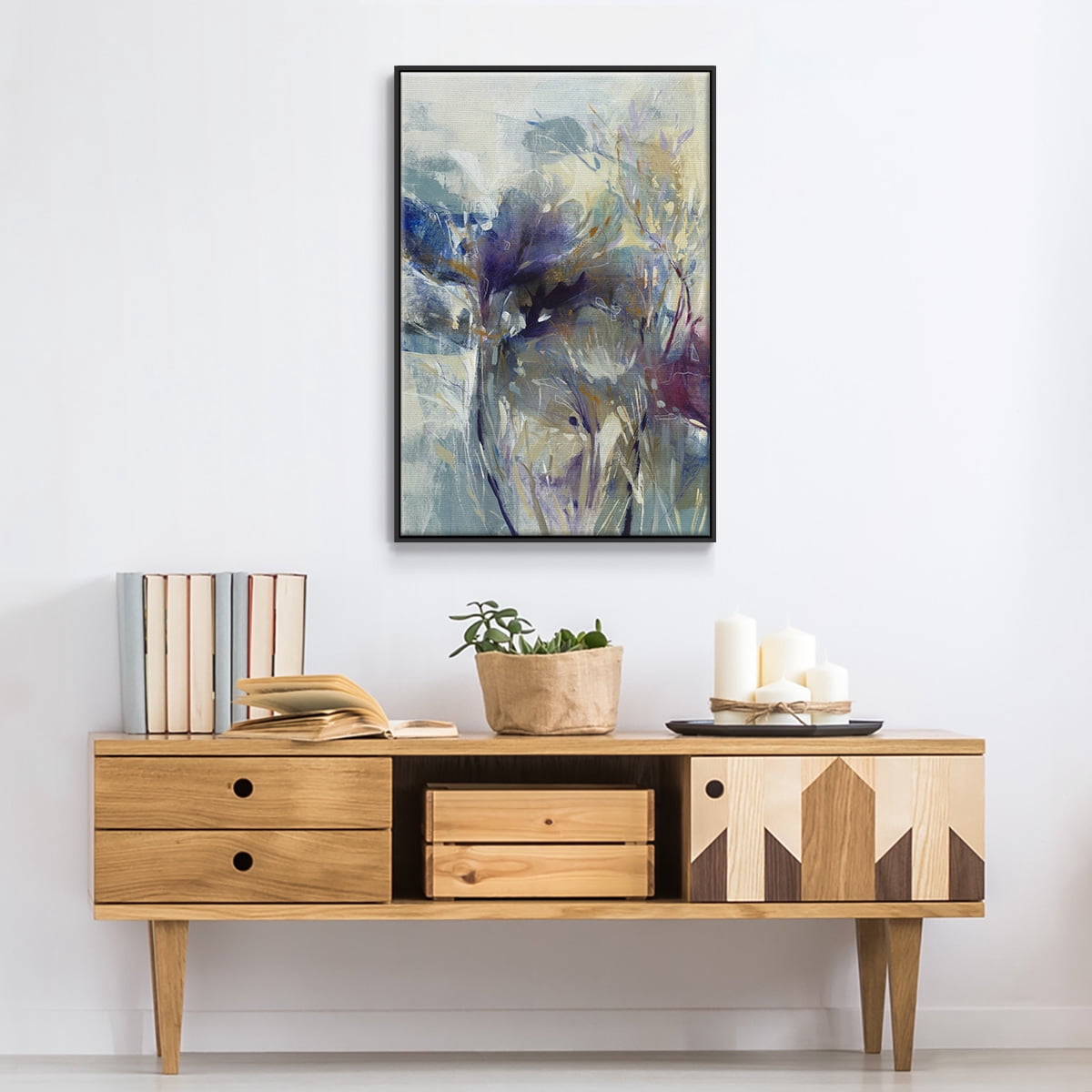 Meadow Saffron I Framed Premium Gallery Wrapped Canvas - Ready to Hang - 17 x 25 - Black Floating Frame