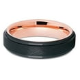 thumbnail image 2 of Silly Kings Jewelry Tungsten Wedding Band Rose Gold Tungsten Ring Black Olivit Brushed 6mm Men & Women Comfort Fit (10), 2 of 3