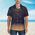 thumbnail image 2 of Disketp Hawaiian Shirts For Men,Gold Black Glitter Print Mens Casual Short Sleeve Button Down Shirts Beach Shirt, 2 of 7