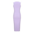 thumbnail image 3 of Ashirexll Maxi Dresses for Women, Womens Summer Dresses, Women Slim Round Neck High Waist Sleeveless Solid Color Dress, 3 of 5