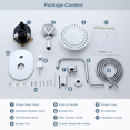 thumbnail image 6 of BRIGHT SHOWERS Shower Faucet Set, Shower Heads System with Rainfall Shower Head and Handheld Showerhead Combo, Shower Valve and Trim Kit, Wall Mounted Shower Holder and 79" Shower Hose, Chrome, 6 of 8