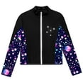 thumbnail image 5 of YONGHS Kids Girls Gym Workout Athletic Sport Jacket Figure Ice Skating Long Sleeve Zipper Top Coat Black 12, 5 of 7