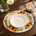 thumbnail image 6 of AYktou 4 Pcs Round Linen Placemats Set, 15 Inch Weaving Printed Sunflower Place Mats for Dining Table, Non Slip Washable Farmhouses Home Heat Resistants Dish Mat for Party Table Decor, 6 of 9