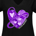 thumbnail image 4 of Inktastic Epilepsy Awareness Purple Ribbon Around Heart Women's Plus Size V-Neck T-Shirt, 4 of 5