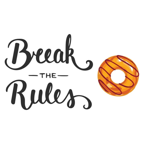 Girls Break the rules Cute Quotes & Sayings Wall Decal Decoration Life Motivational Quote Vinyl Wall Art Decal Lasts Years and Easily Removable - Size: 10 In(W) x 6 In(H)