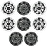 Kicker 45KM654 6.5 Inch Marine Coaxial Boat Speakers, Black and White (8 Pack)