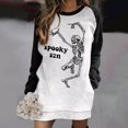thumbnail image 2 of Vestido estampado de Halloween con cuello redondo, manga larga, cómodo, informal, a la moda para mujer Pompotops  hdfakjf3819, 2 of 5