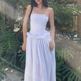 thumbnail image 2 of Sngxgn Long Sleeve Midi Dress Casual Loose Flowy Dresses(White,S), 2 of 3