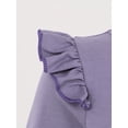 thumbnail image 6 of YONGHS Girls Long Sleeve Ballet Leotard Dance Top Gymnastics Bodysuit Ballerina Romper Team wear Purple 5-6, 6 of 7