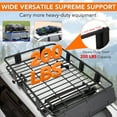 thumbnail image 6 of M optimized Roof Basket Cargo Carrier, 64"x39"x6" Universal 200LB Heavy Duty Roof Rack Basket with 15 Cubic Ft Waterproof Bag, Cargo Net, Ratchet Straps, Rooftop Cargo Carrier Luggage Holder, 6 of 7