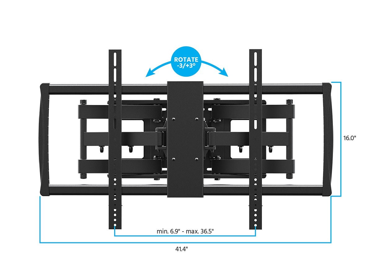 Monoprice Premium Full Motion TV Wall Mount Bracket Low Profile For 60" To 100" TVs up to 176lbs, Max VESA 900x6