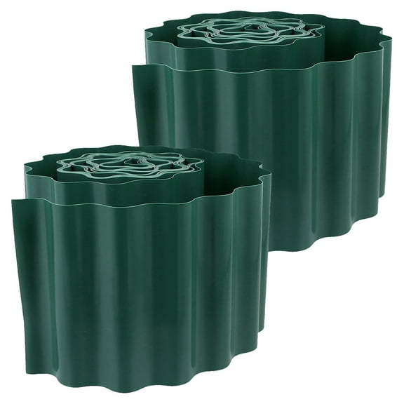 Garden Landscape Edging Border Made of Plastic in Dark Green for Decoration 2 Rolls 33.06ft Each