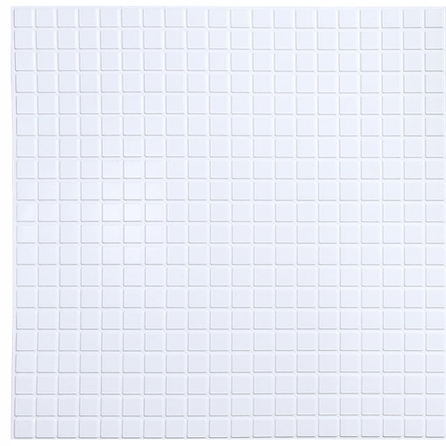 Panneau Mural 3D en PVC Imitation Mosaïque Blanc de Dundee Deco, 3,1 Pi X 1,6 Pi, Revêtement Mural de Design Intérieur pour Application Commerciale et Résidentielle, 4,9 Pi2 Chacun, Lot de 5