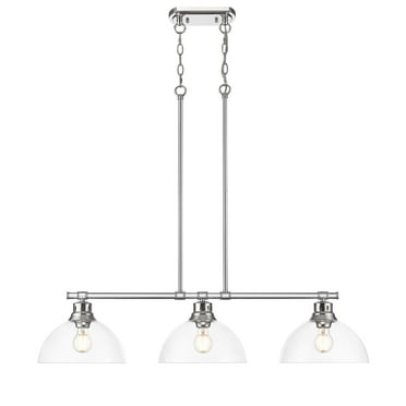 Duncan 3-Light Linear Pendant in Chrome with Clear Glass