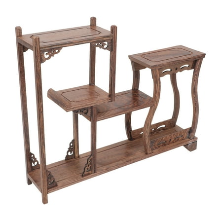 HEATSHAKING Antique Display Rack Wood 1Pcs 13.6x11.2x2.8in