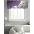thumbnail image 6 of Purple Grey White Wave Valance for Kitchen Windows, Abstract Geometric Rod Pocket Valances Short Curtains, Modern Ripple Stripe Curtain Valance for Bedroom Bathroom 1 Panel 54x18in, 6 of 8