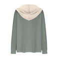 thumbnail image 5 of 2024 Autumn/Winter Women's Solid Color Hooded Button Loose Color Combination Long Sleeved Hoodie Women Lace Womens Top plus Size Summer Short Sleeve Tops for Women plus Size V Neck Blouse plus Size, 5 of 5