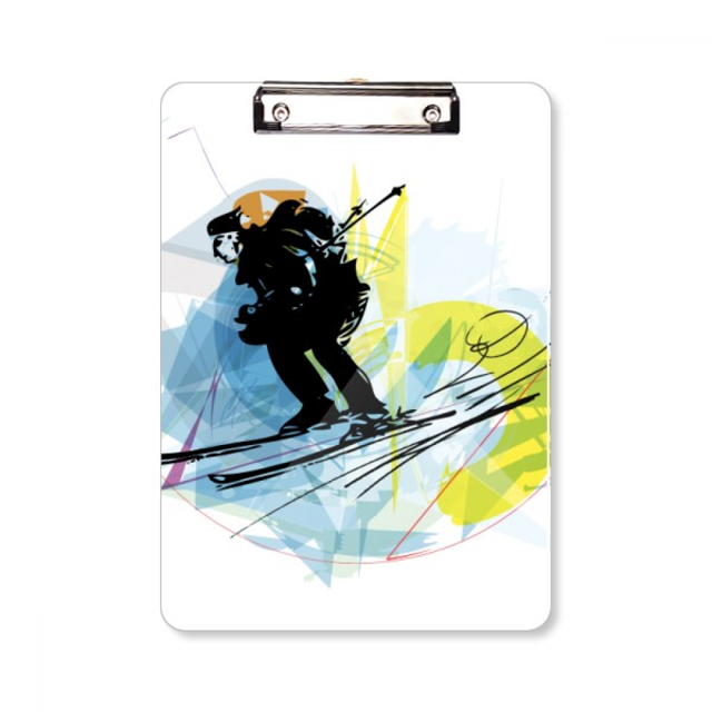 Atletas de Deportes deportes de esqui acuarela dibujo Portapapeles Carpeta de escritura Placa de soporte A4