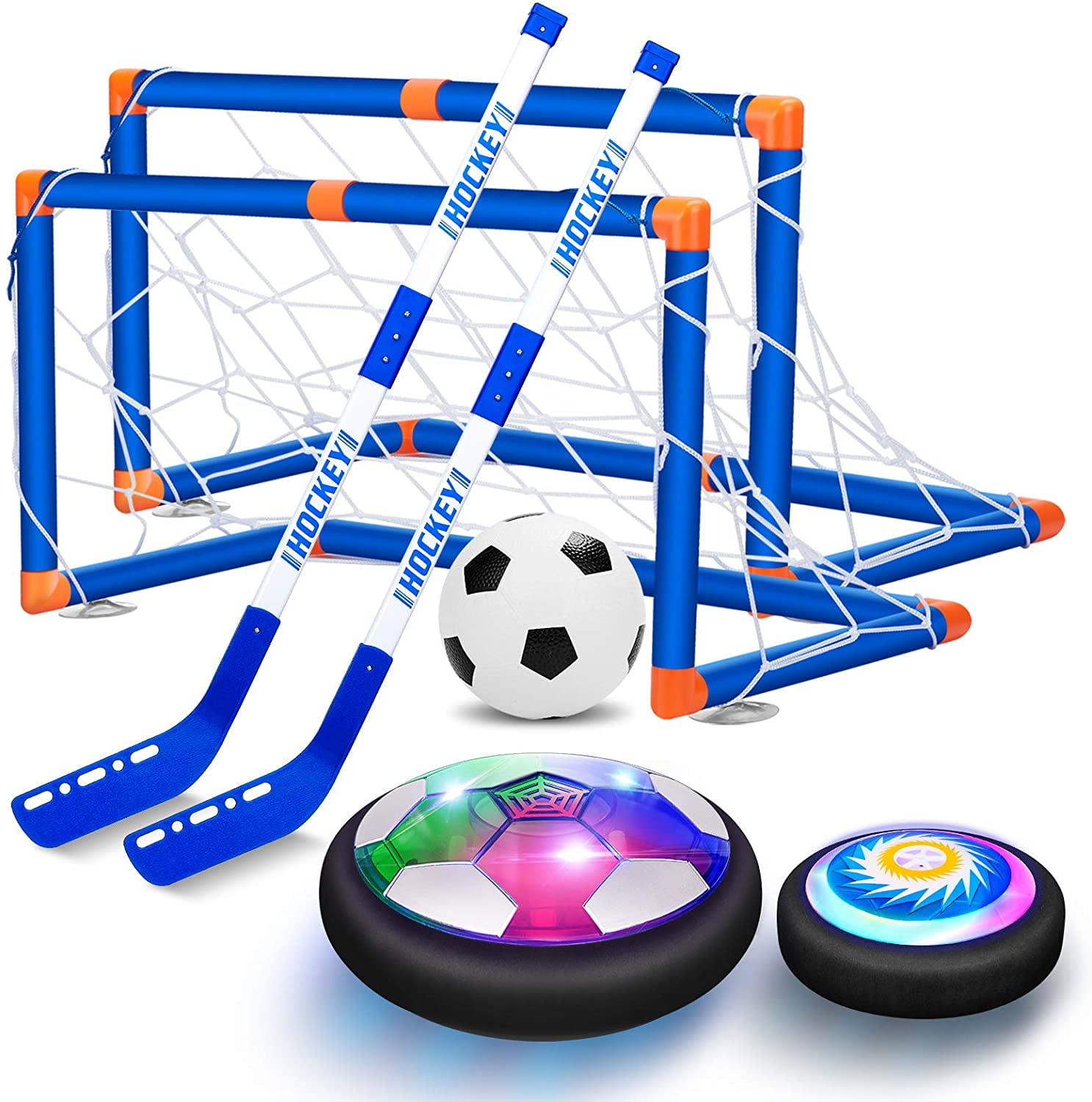 USB Rechargeable and Battery 3 Details about   VEPOWER 2-in-1 Hover Hockey Soccer Kids Toys Set 