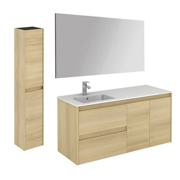 Ws Bath Collections Ambra 120L Pack 2 Ambra 48" Wall Mounted Single Basin Vanity Set -
