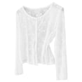 thumbnail image 2 of Neewe Women's Dressy Casual Lace Blouse Long Sleeve Button Up Shirts Tops Spring Fall Fashion Clothes, 2 of 8
