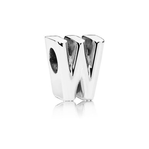 Charm PANDORA Letra W en Plata de Ley Compatible