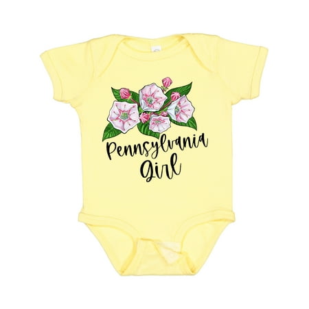 

Inktastic Pennsylvania Girl Mountain Laurel Flowers Gift Baby Girl Bodysuit