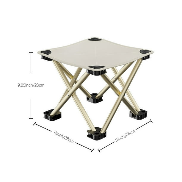 Tabouret Camping Pliable Ultra Léger 150 Kg – Avec Sac Et Poche Latérale, Idéal Pêche Rando Plage