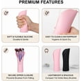 thumbnail image 3 of UYGDUY-2 PCS Portable Makeup Brush Holder Case, Silicone Travel Organizer Stand with Zipper Self Standing, Black and Pink, Waterproof Storage Container for Business Trips, Vacations, Home Vanity, 3 of 3