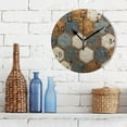 thumbnail image 3 of Football Liked Hexagonal Tile Round Wall Clock Silent Analog Battery Operated Black Pointer Home Decor 9.84" Diameter, 3 of 11
