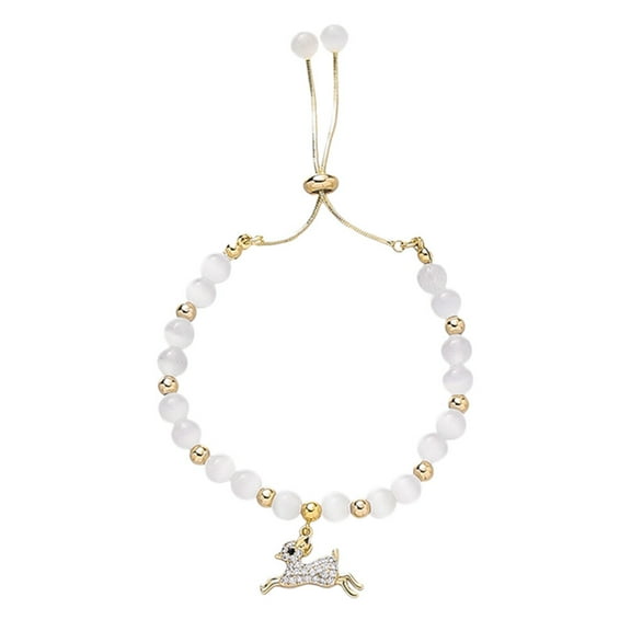 Gymnture christmas Lurrose Stone Beaded Stretchy Bracelet for Women