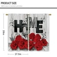 thumbnail image 3 of Red Rose Kitchen Curtains Farmhouse Wooden Floral Small Short Cafe Window Curtains Rustic Flower Black Red Rod Pocket Bathroom Window Drapes Treatment Tier Curtains 2 Panels (27.5x36 Inch), 3 of 6