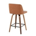 thumbnail image 6 of LumiSource Walnut Wood, Camel PU, Black Steel Toriano 26" Counter Stool - Set of 2, 6 of 8