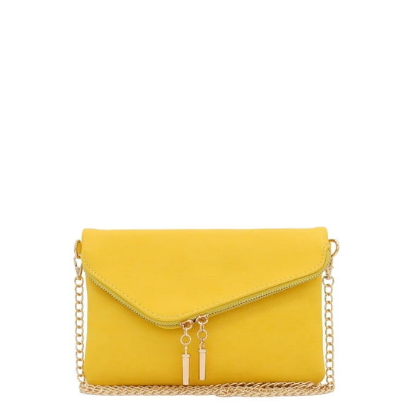 Bolso de mano Bag FashionPuzzle con forma de sobre, bandolera, amarillo