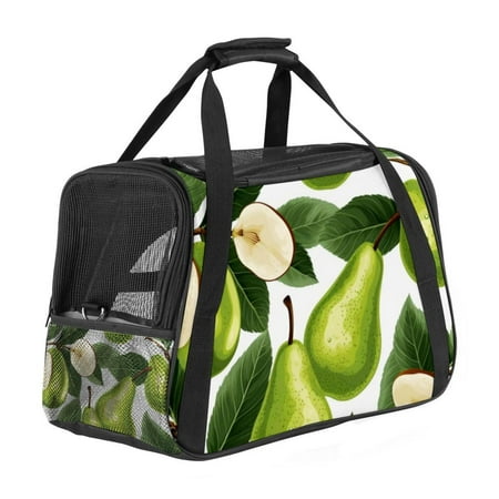 Pear Sherpa Dog Carrier Bag with 900D Oxford Cloth Fabric  Nylon Webbing - 17x10x11.8 in / 43x26x30 cm - Pet Travel Tote for Small Breeds - Breathable &