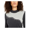 thumbnail image 3 of ALFANI Womens Gray Beaded Color Block Long Sleeve Crew Neck Evening Top M, 3 of 4