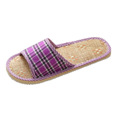 OJSFQUFP Summer Sandals for Women Slippers for Women Indoor Shoes Flip Flops Breathable Open Toe Sandals Comfort House Slippers Fun Slippers Purple 26