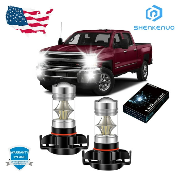 H16 5202 PS24W LED 6000K White 8000LM Fog Light Bulbs Upgrade Set For Chevrolet Colorado