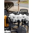 thumbnail image 4 of Outdoor Tablecloth with Umbrella Hole and Zipper, Black Christmas Square Table Cloth 60x60 Inch Waterproof Tablecloth, Xmas Elk Tree Snowflake Forest Picnic Table Cover for Patio Camping, 4 of 7
